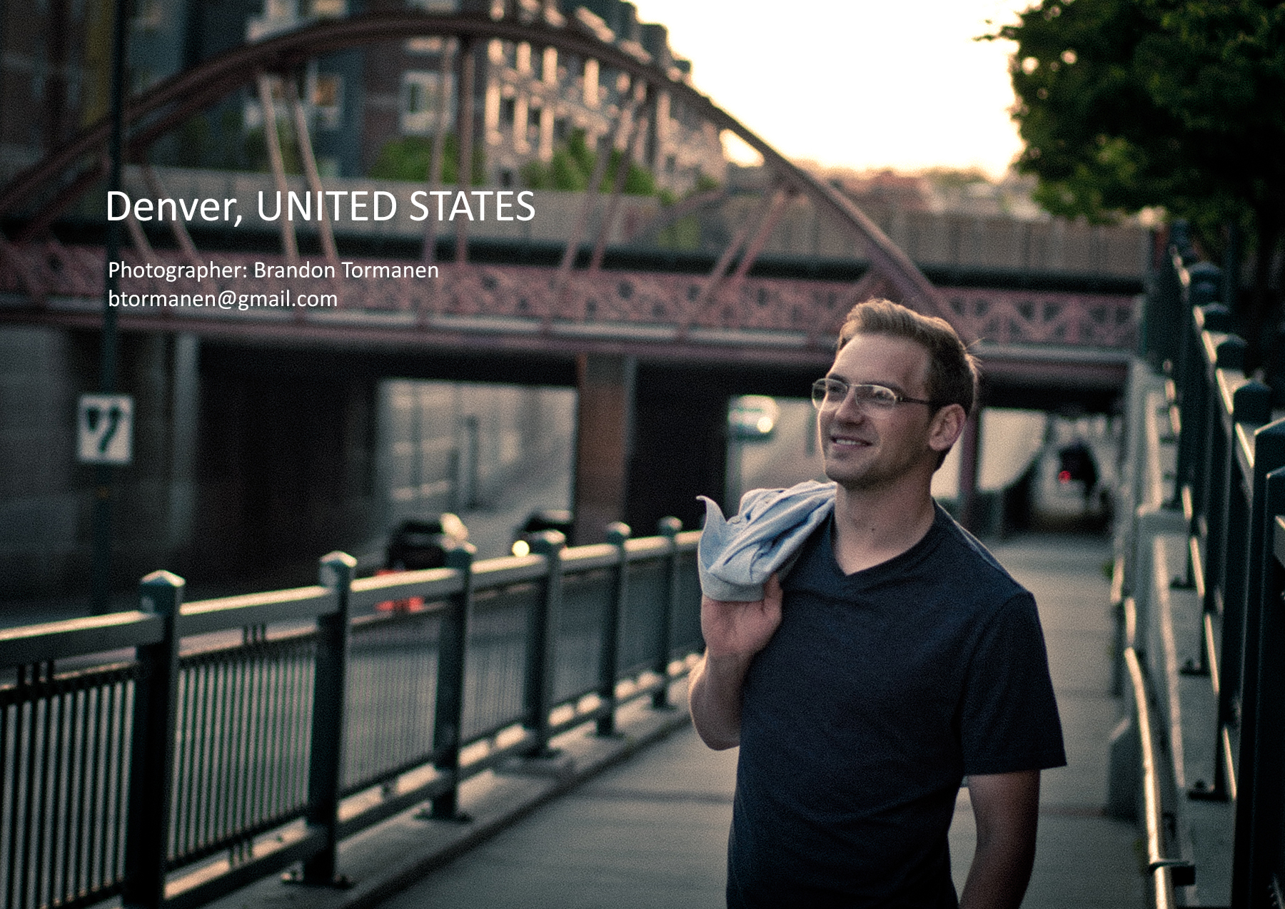 denver usa young man with glasses titanium frames